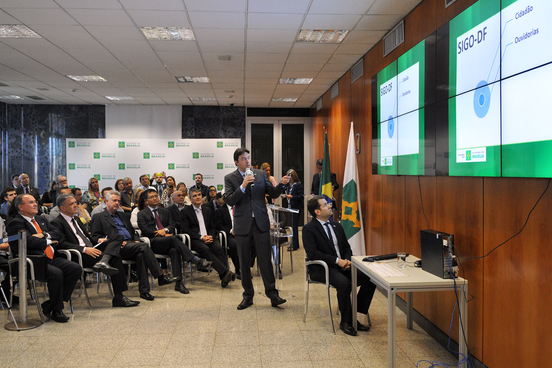 O ouvidor-geral do DF, José dos Reis de Oliveira, durante apresentação do novo sistema de ouvidorias do DF