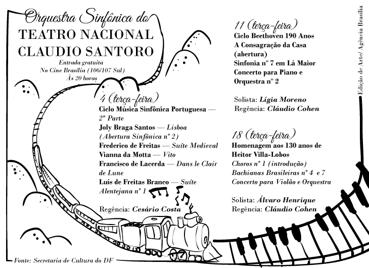 Programação da Orquestra Sinfônica do Teatro Nacional Claudio Santoro em julho de 2017