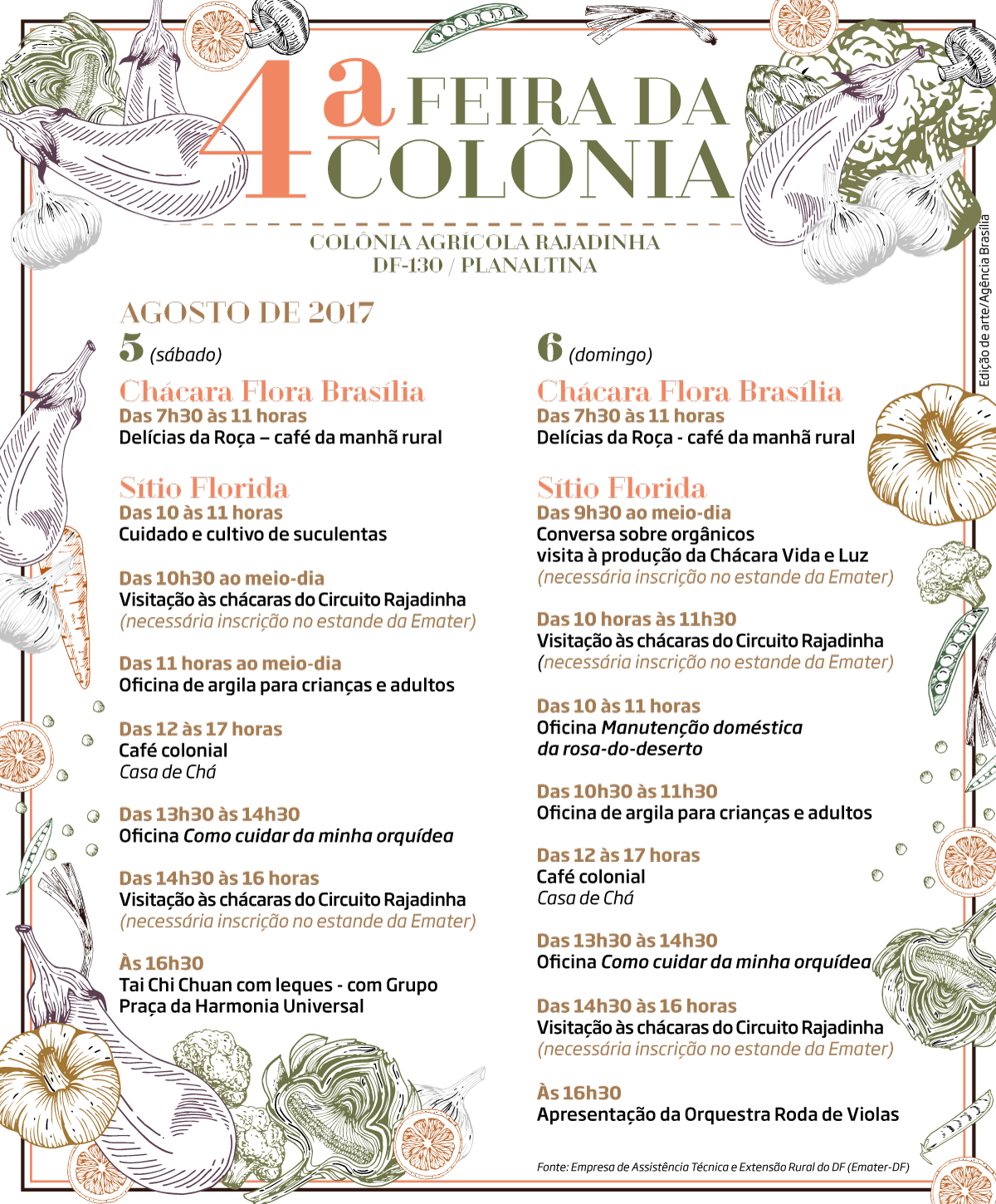 programação da 4ª Feira da Colônia 2017 Planaltina