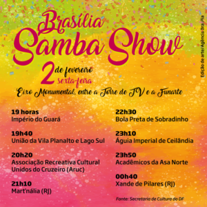 programacao brasilia samba show carnaval 2018
