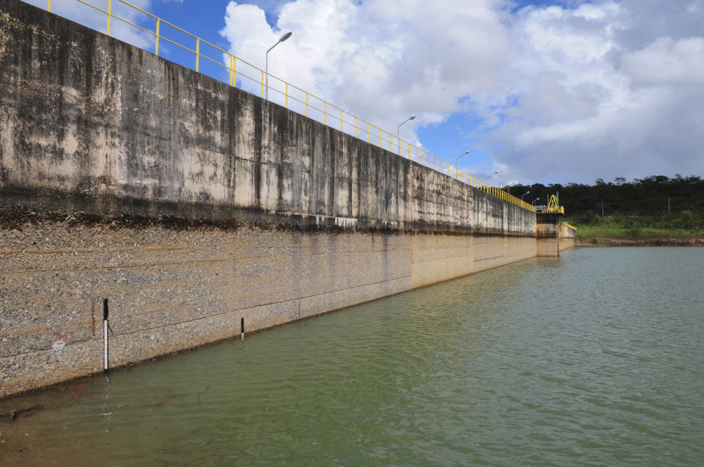 A Barragem do Descoberto em 21 de fevereiro, com nível em 54,2%. 