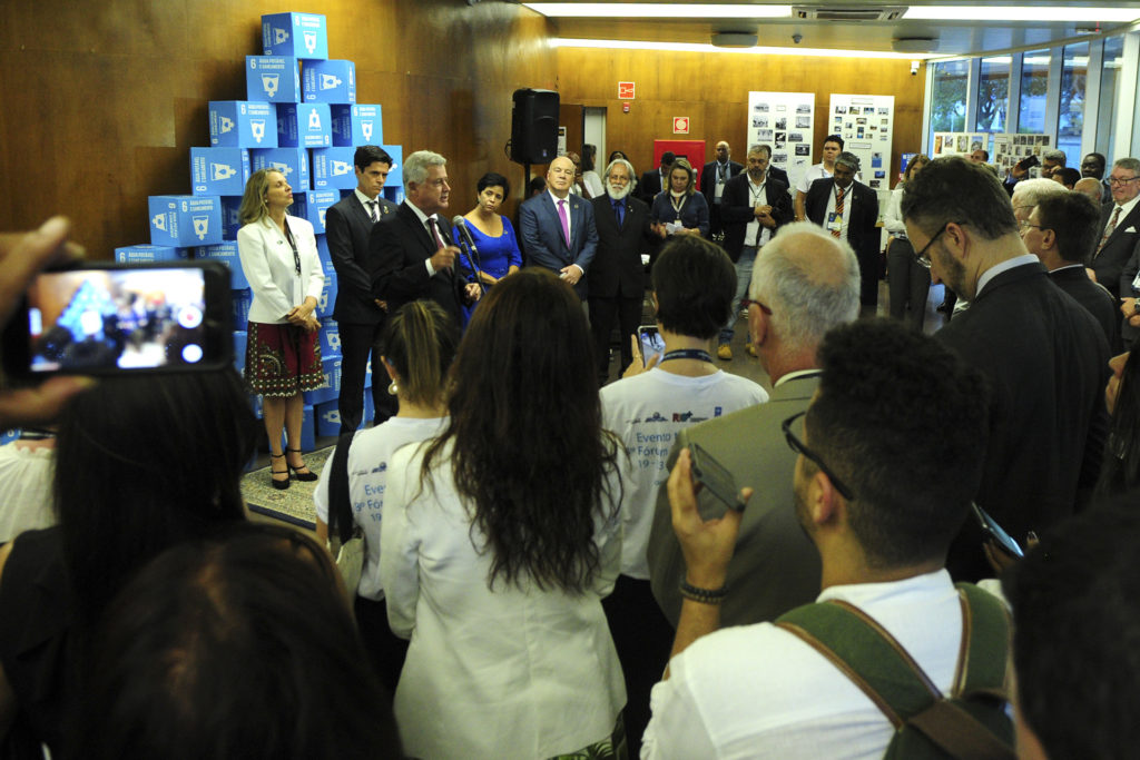 Atividades do Planeta ODS foram abertas na noite desta segunda-feira (19) no Planetário de Brasília. 