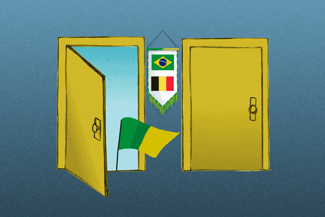 Abre e fecha no jogo da seleção brasileira de futebol