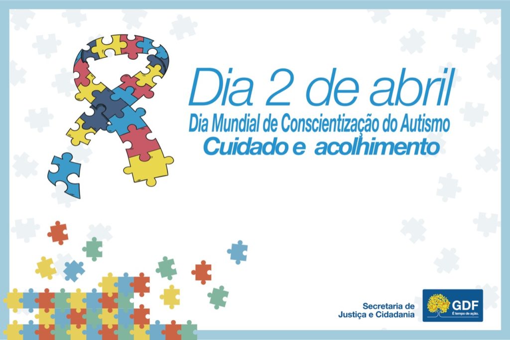 crianças do dia mundial do autismo com quebra-cabeça de fita na