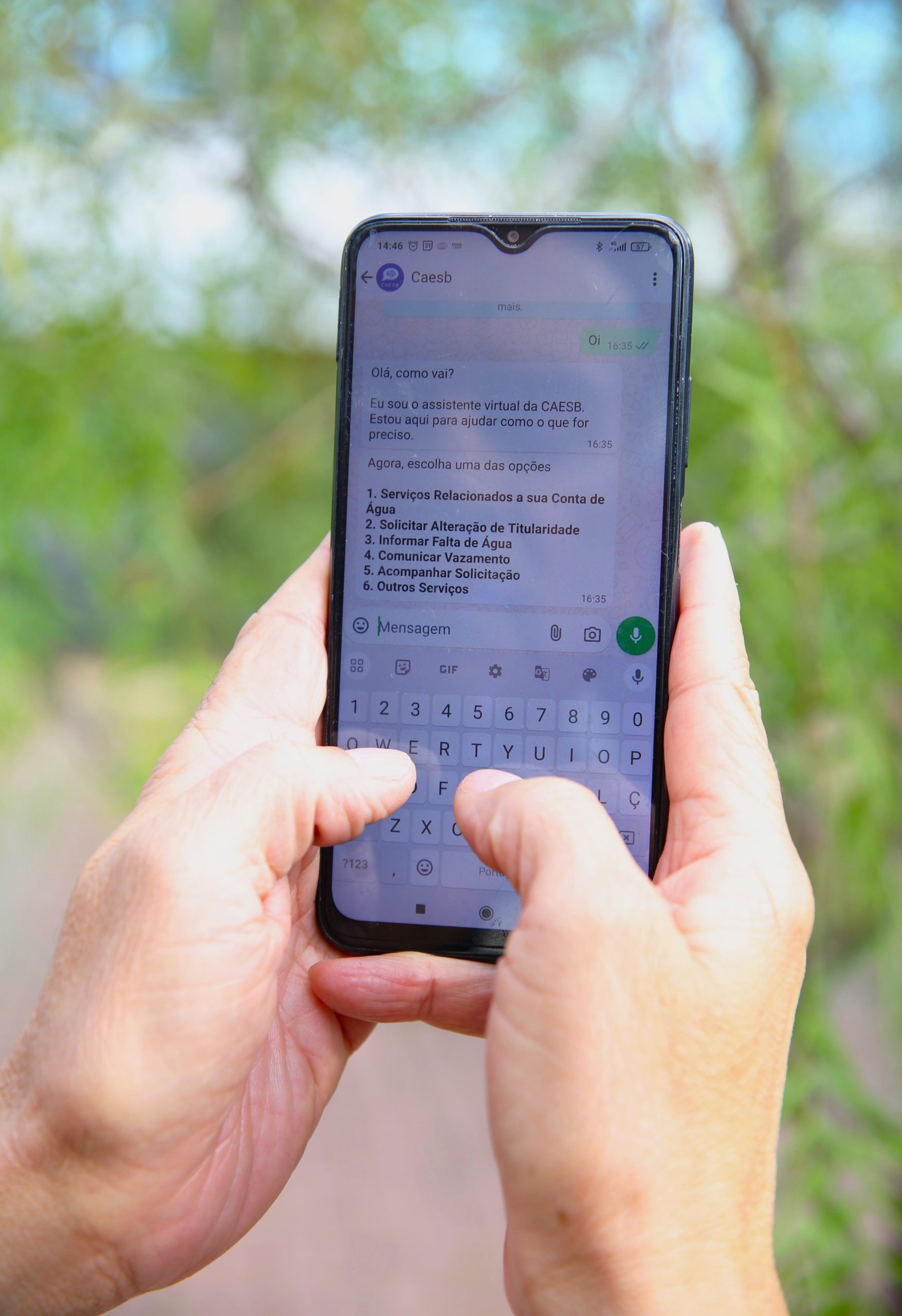 Atendimento da Caesb via WhatsApp completa dois meses