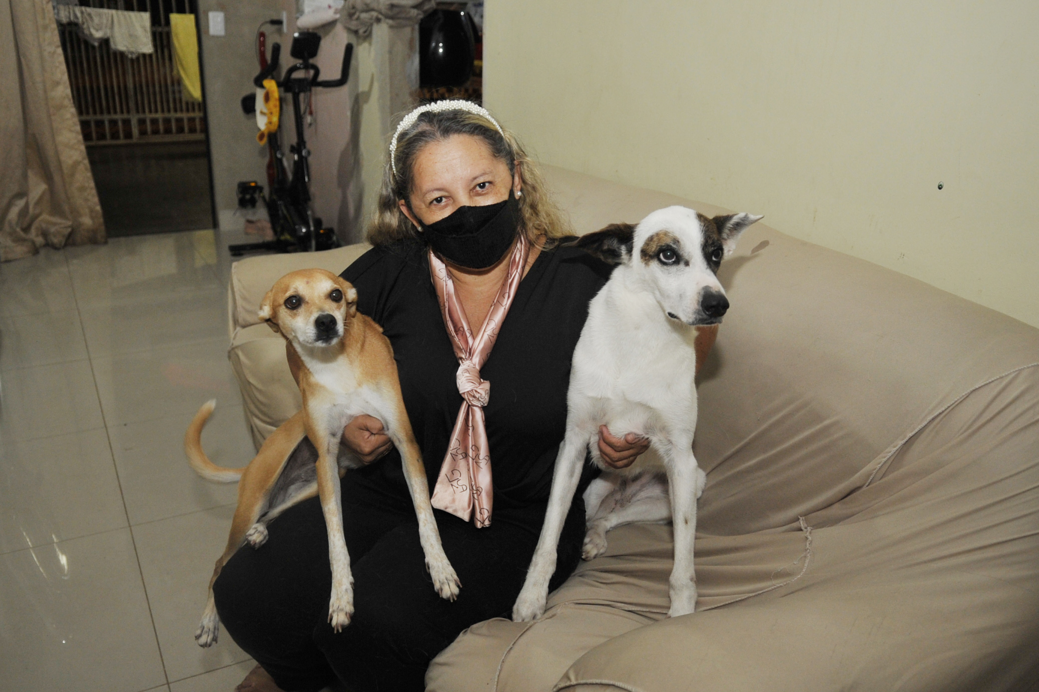 Benuélia é a segunda vítima de maus-tratos adotada por Gercina. A primeira foi Nina, uma cadela que a costureira flagrou apanhando de um homem com uma barra de ferro | Foto: Renato Araújo /Agência Brasília