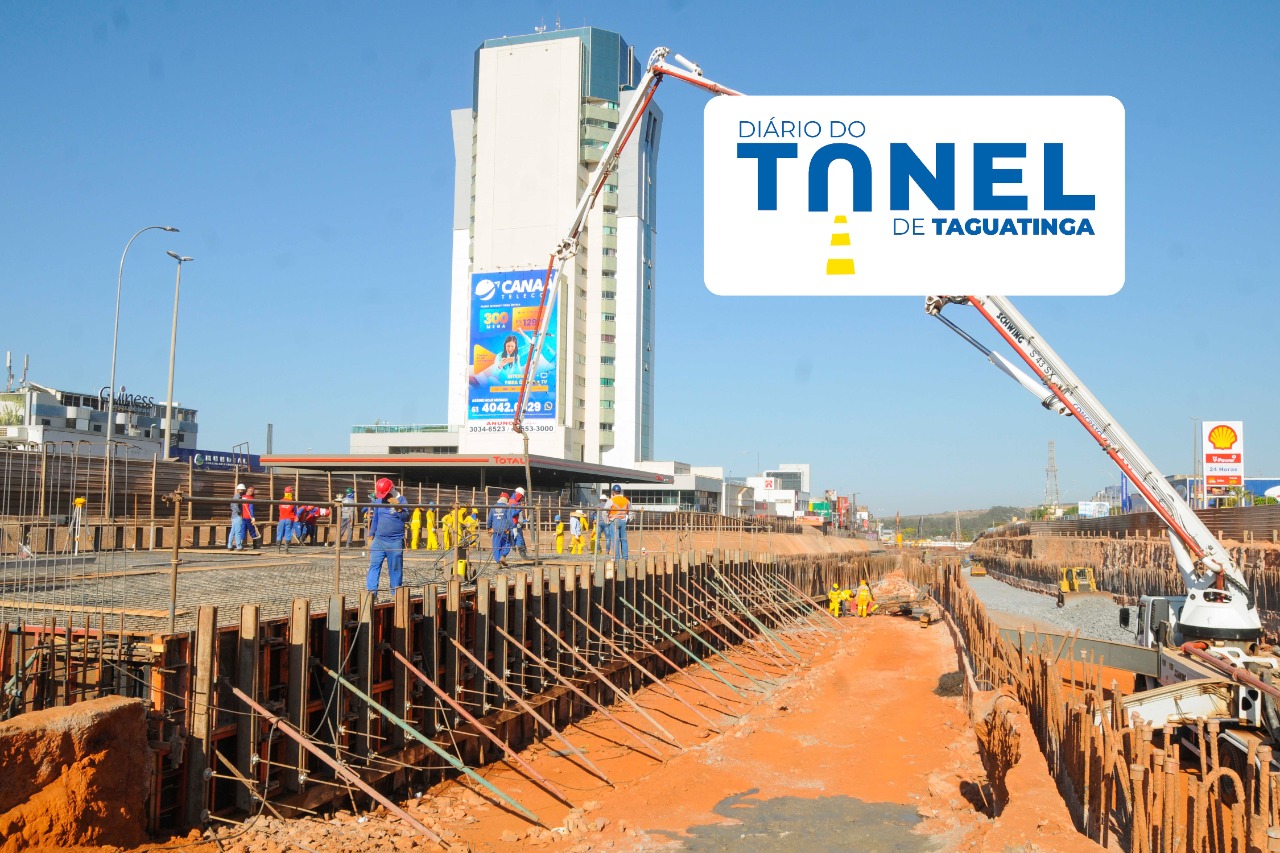 Para montar a laje intermediária serão usados 800 m³ de concreto – equivalentes a 100 caminhões do produto – e a mão de obra de 80 trabalhadores | Foto: Tony Oliveira/Agência Brasília