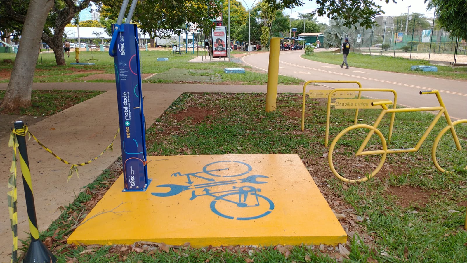 Parque da Cidade ganha equipamento para manutenção de bicicletas
